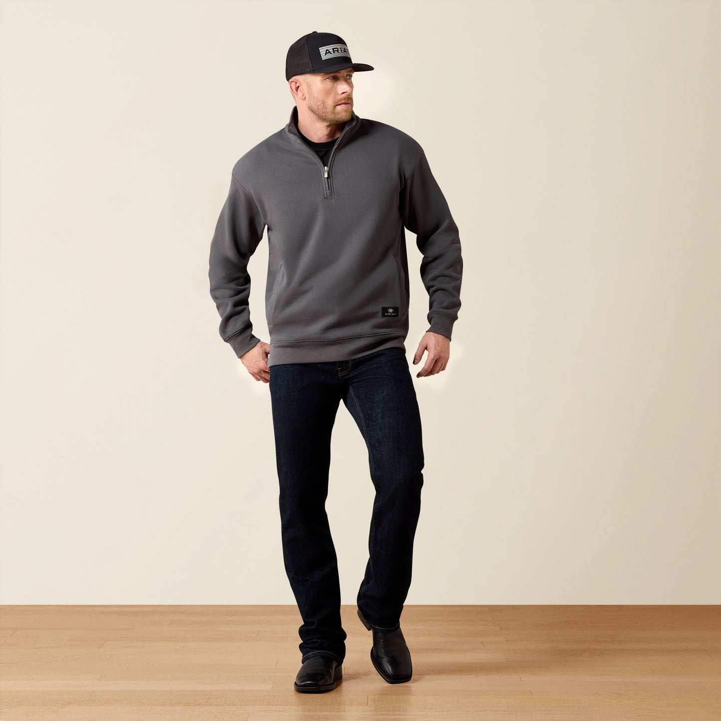 Ariat Men's Dark Shadow Core ¼ Zip Pullover Sweatshirt