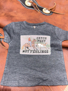 TWH Boy's Toddler Catch Feet Not Feelings T-Shirt