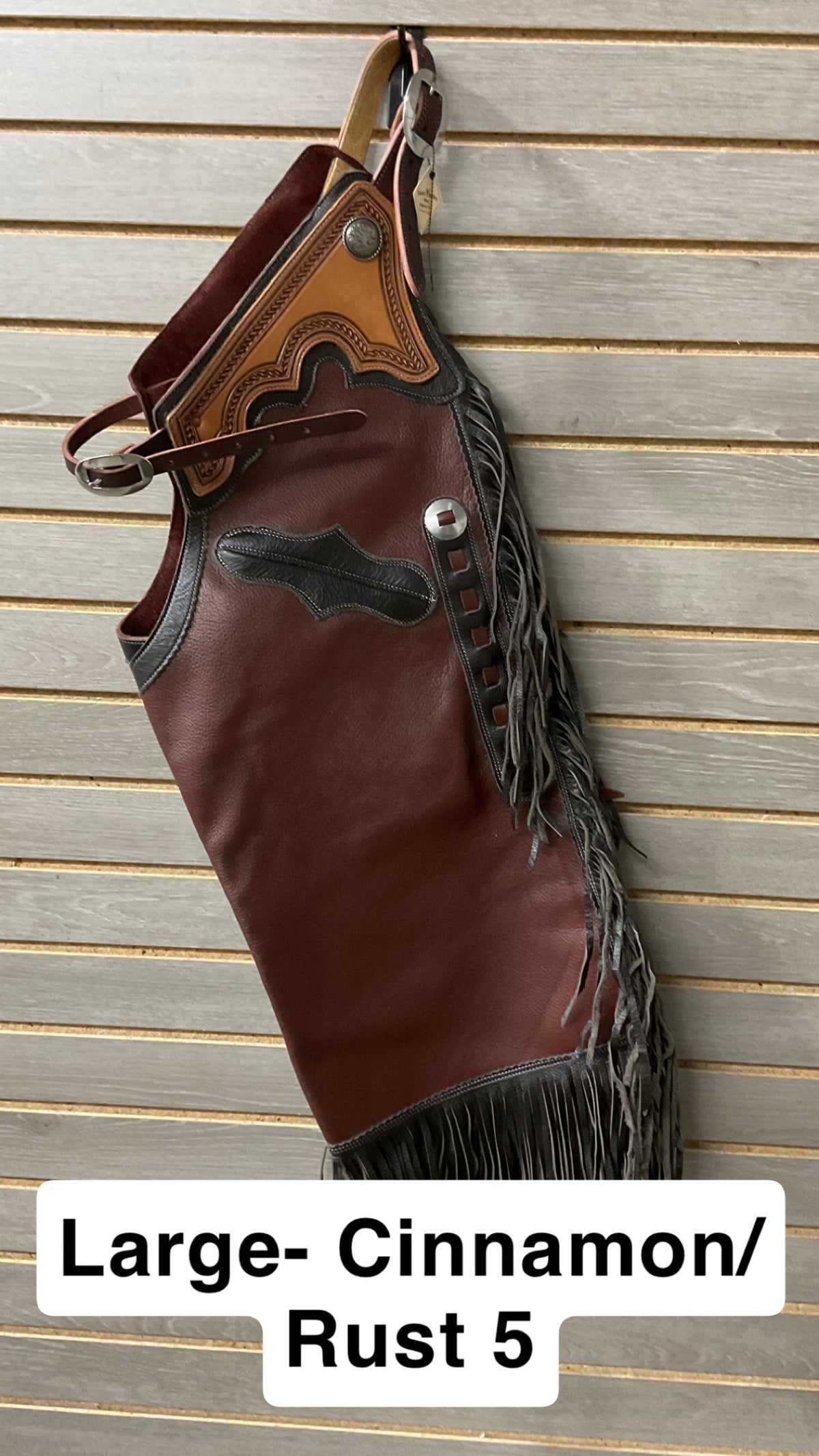 Rockin' Y Adult Leather Chinks - Two Tone with Pocket (#4)