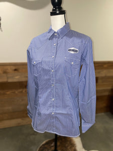 Panhandle Women's Blue Pin Stripe Western Shirt