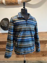 Load image into Gallery viewer, Rock &amp; Roll Men&#39;s Blue Aztec Stripe Berber Pullover

