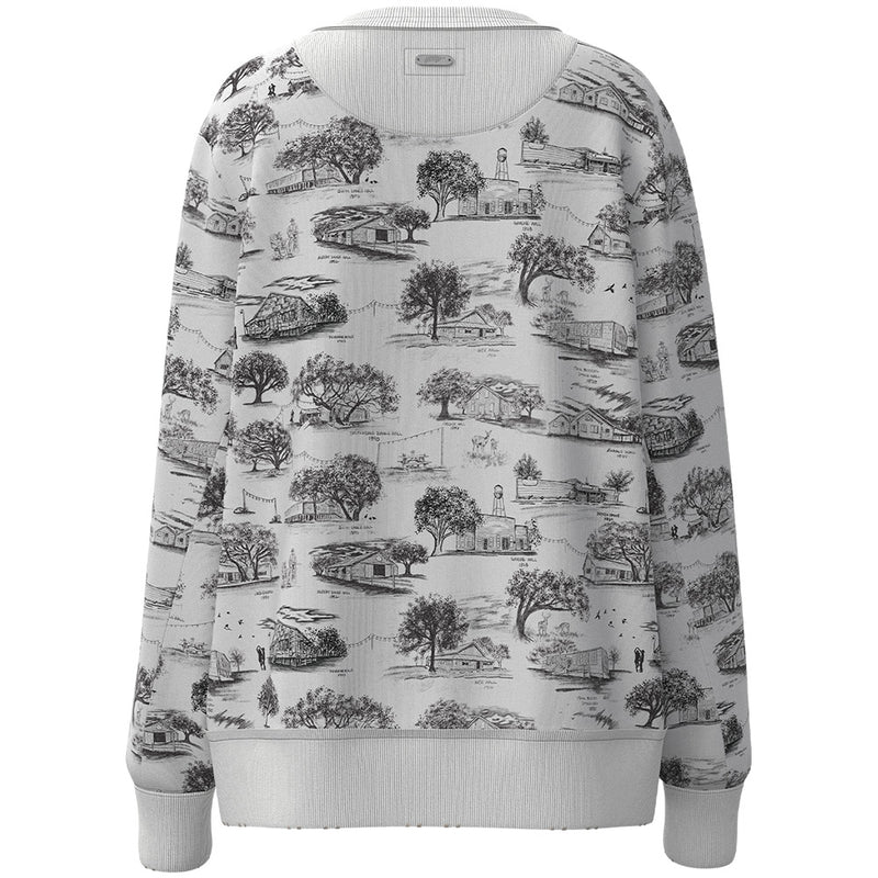 Hooey Women's White Dance Hall Stallion Pullover