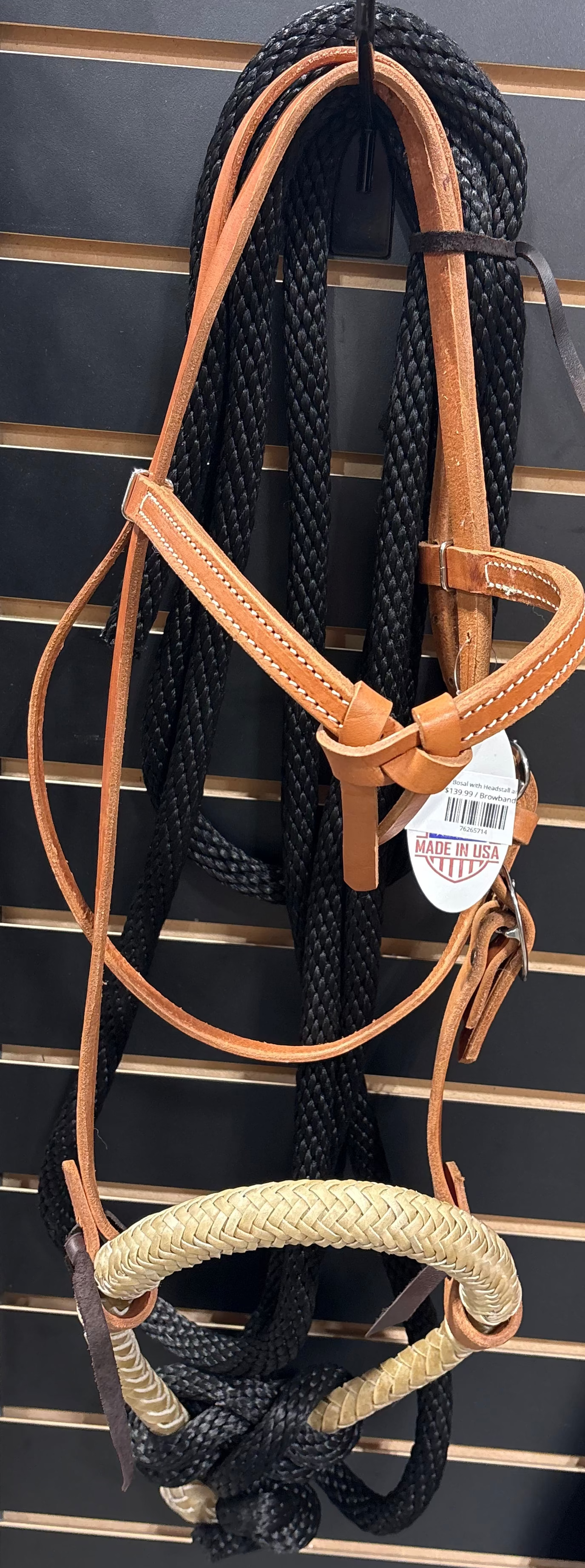Teskey's Rawhide Bosal with Headstall and Cotton Reins