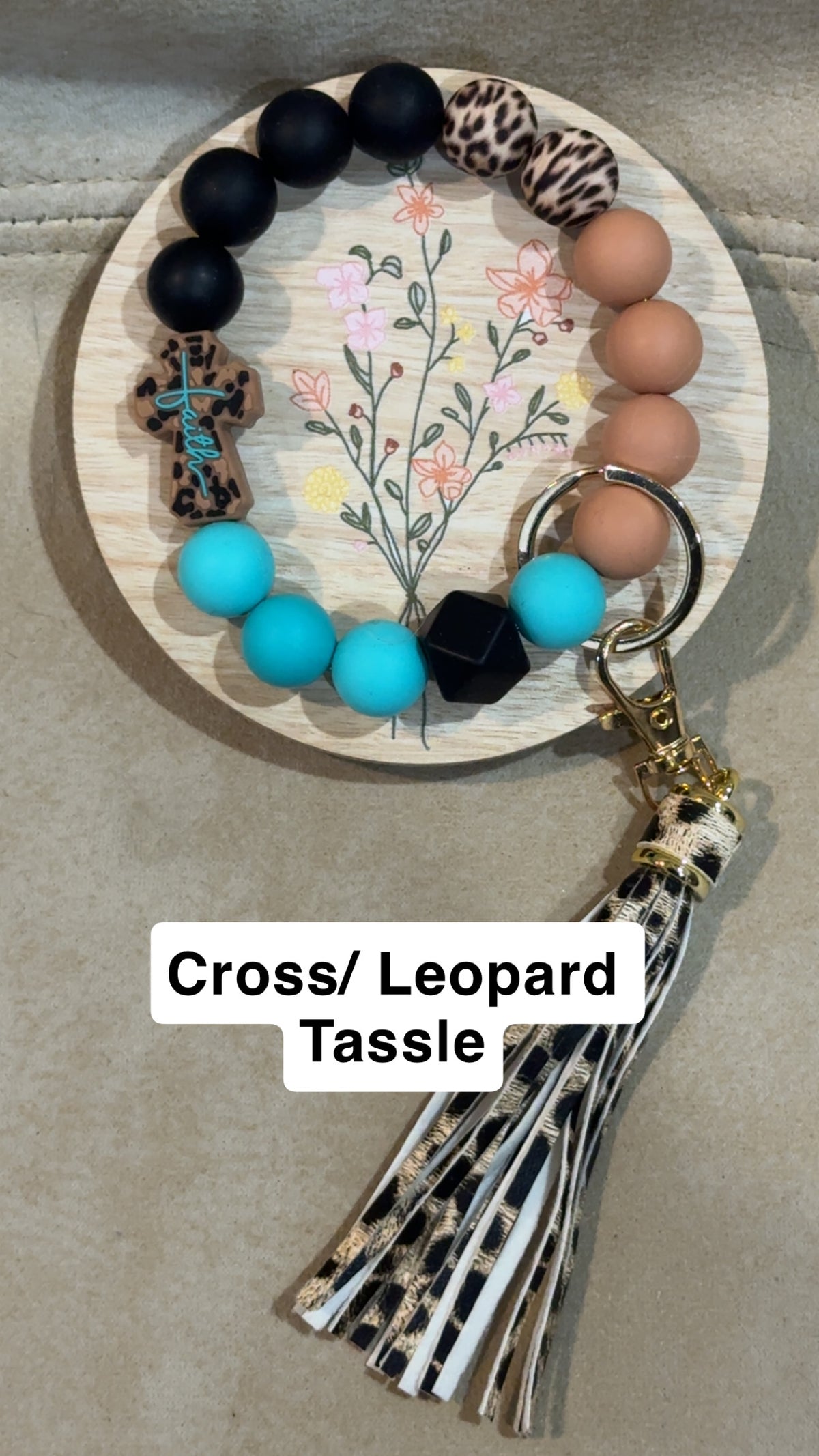 Silicone Bead Wristlet Keychain