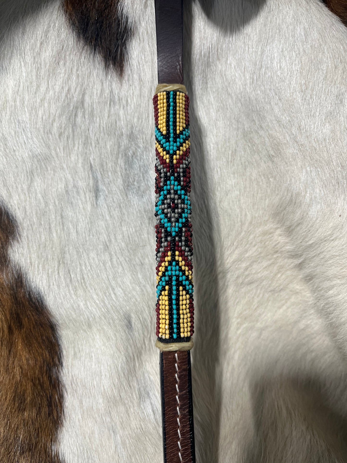 CST Leather Over & Under Whip - Beaded