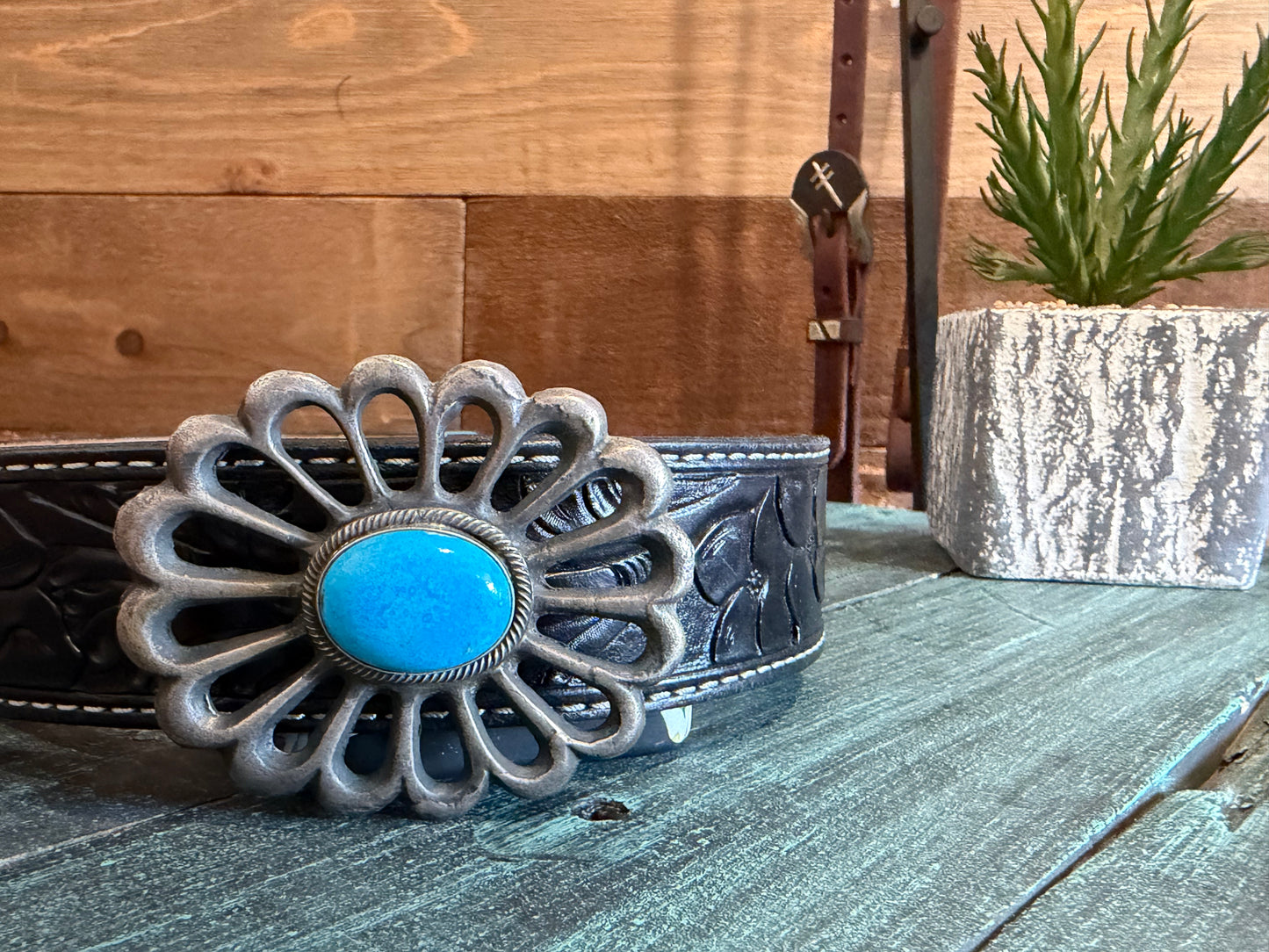 Kingman Turquoise Buckle - Tonya Yazzie