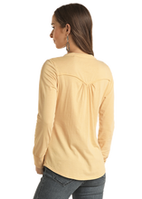 Load image into Gallery viewer, Panhandle Women&#39;s Sunshine Raw Edge Embroidered Long Sleeve T-Shirt
