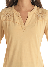 Load image into Gallery viewer, Panhandle Women&#39;s Sunshine Raw Edge Embroidered Long Sleeve T-Shirt

