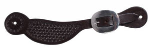 Black Professional's Choice Hombre Basketweave Youth Spur Straps