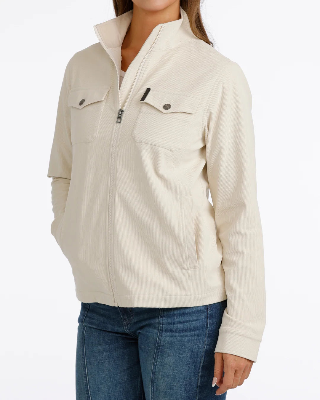 Cinch Women's Cream Corduroy Shirt Jacket