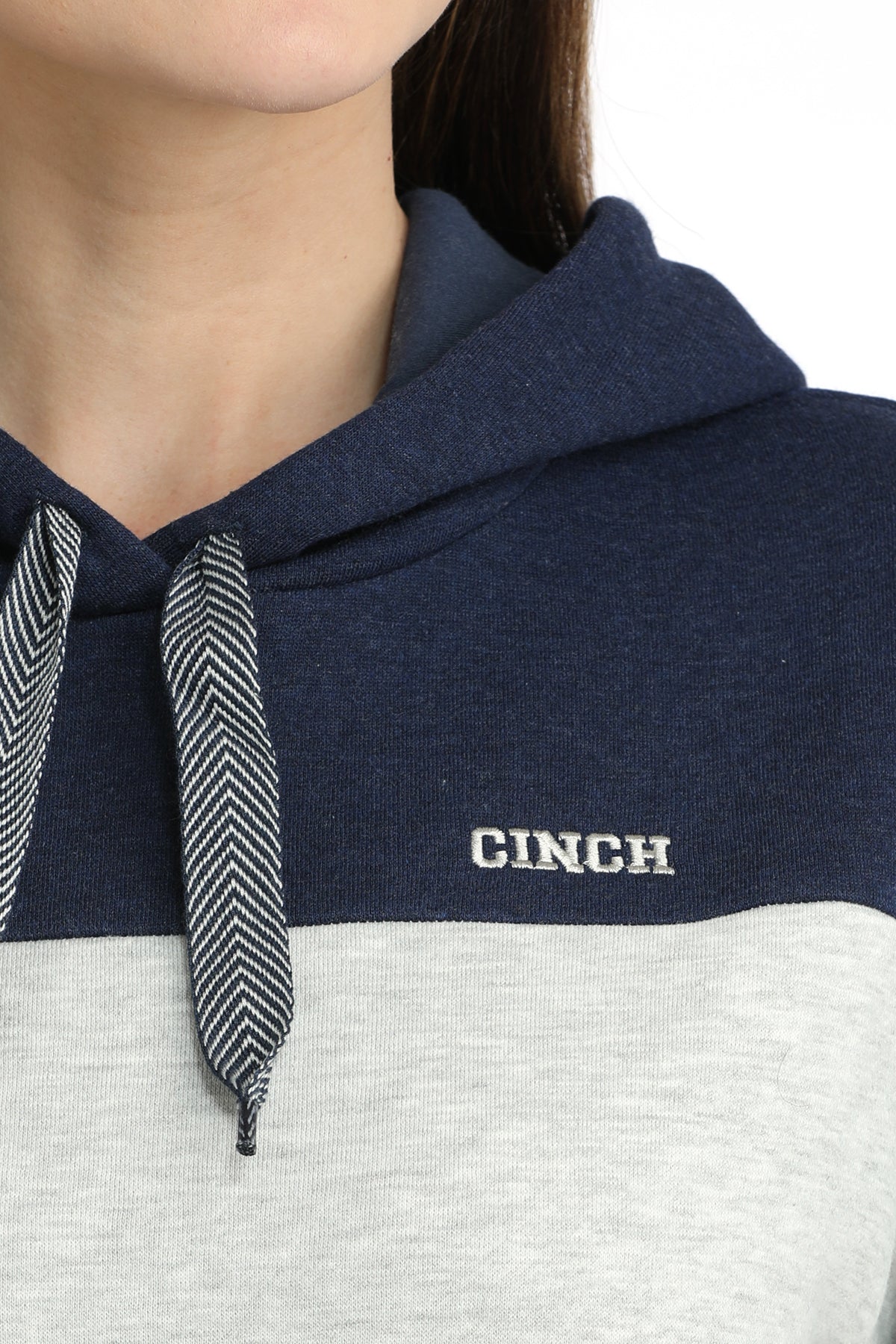 Cinch Women's Navy & Grey Color Block Hoodie