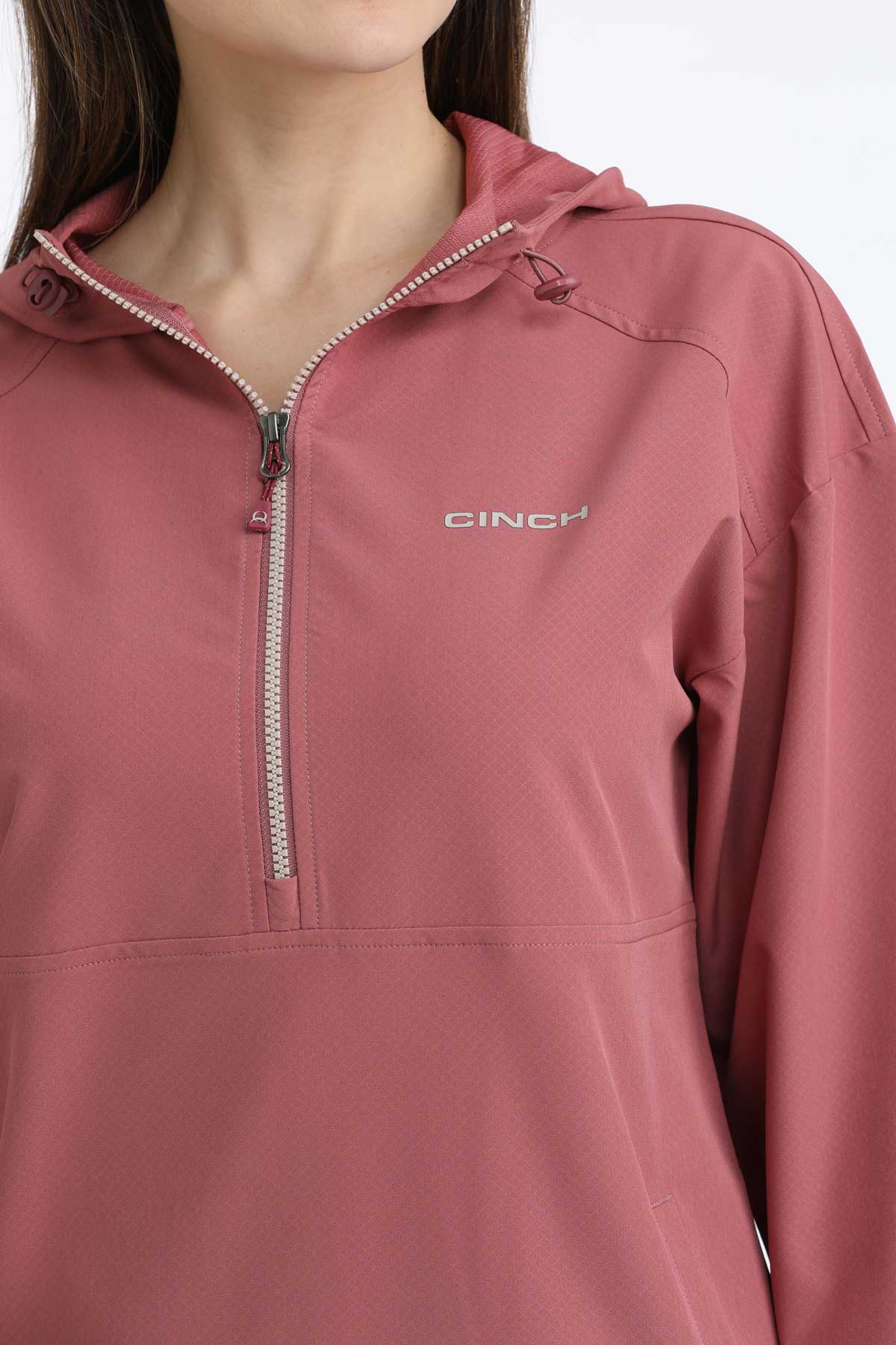 Cinch Women's Pink ½ Zip Windbreaker