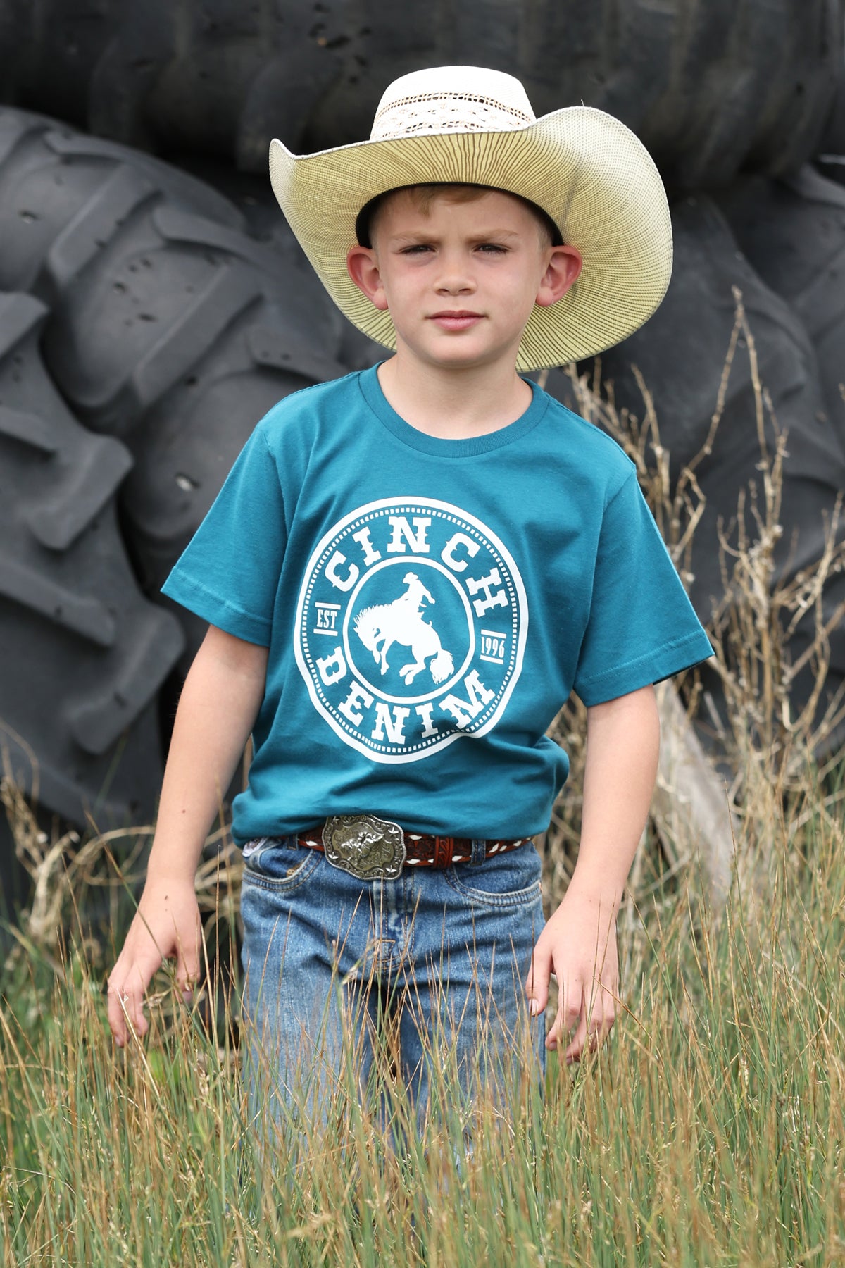 Cinch Boy's Teal Circle Bronc T-Shirt