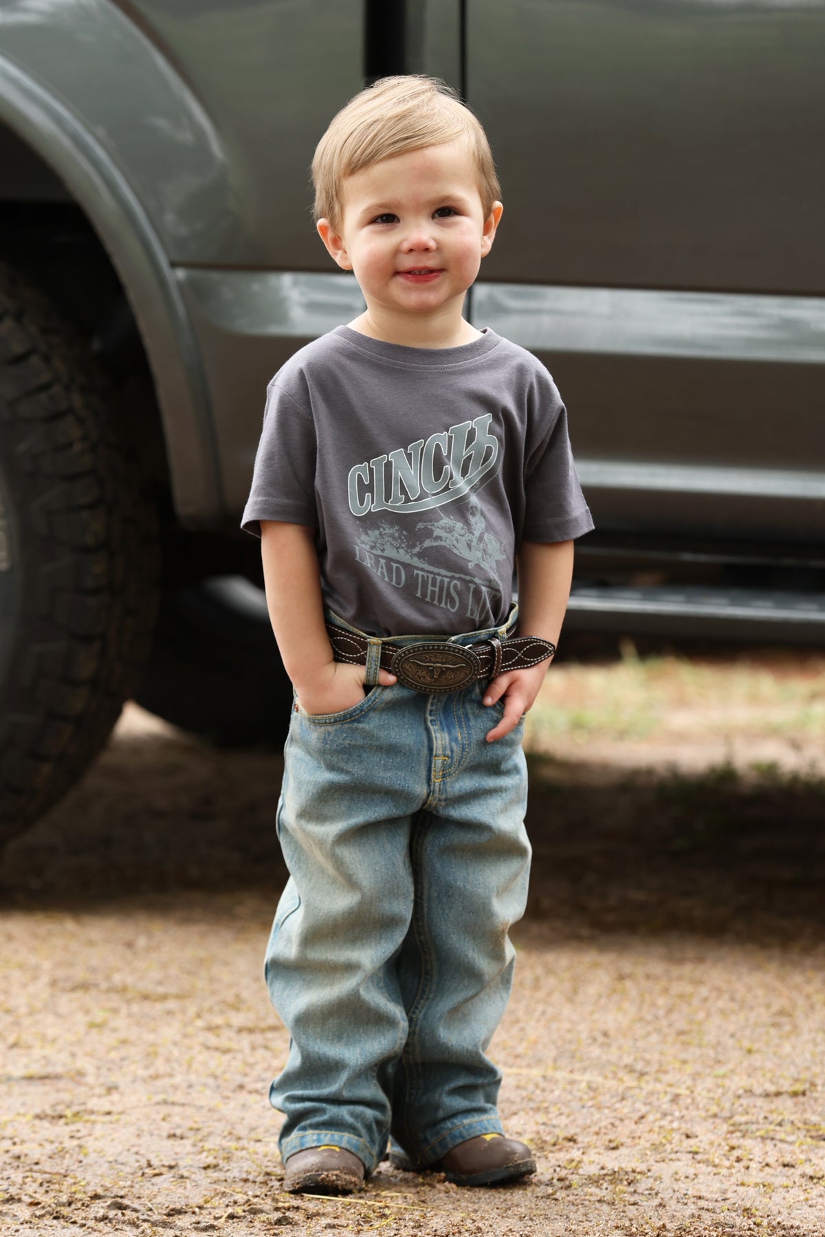 Cinch Boy's Toddler Charcoal Lead This Life Bull T-Shirt