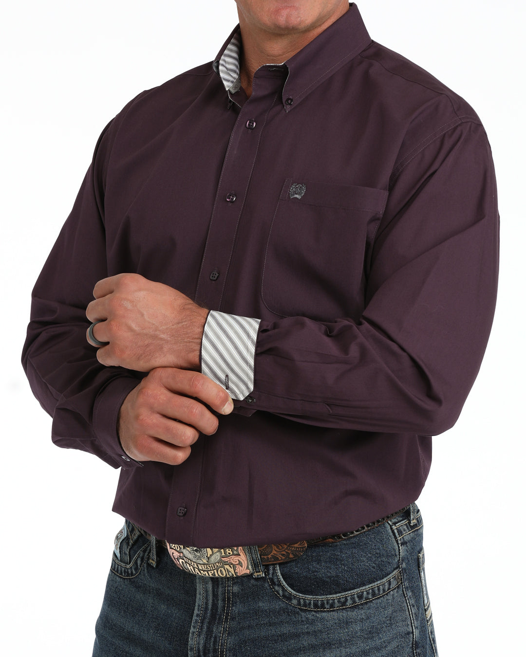 Cinch Men's Solid Plum Western Shirt