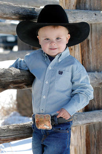 Cinch Boy's Toddler Blue & Black Checkered Western Shirt