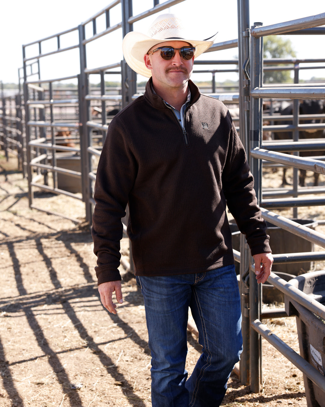 Cinch Men's Brown 1/4 Zip OW26 Pullover