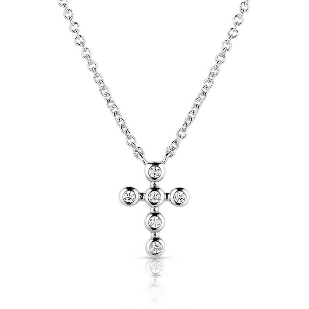 Montana Silversmith Simple Belief Crystal Cross Necklace & Earrings