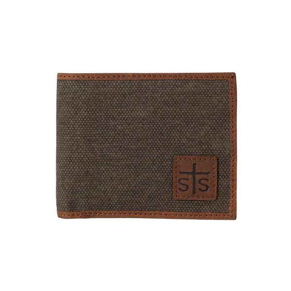 STS Men's Dark Canvas Bifold Wallet