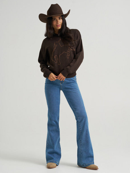 Wrangler Women's Horse Brown Sweater