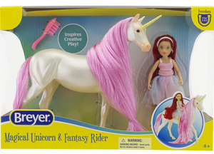 Breyer Freedom Series "Unicorn And Rider Set | Sky & Meadow"