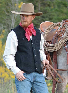 Wyoming Traders Men's Black Wool Vest