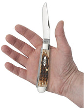 Load image into Gallery viewer, Case Amber Bone Peach Seed Jig Trapper Knife

