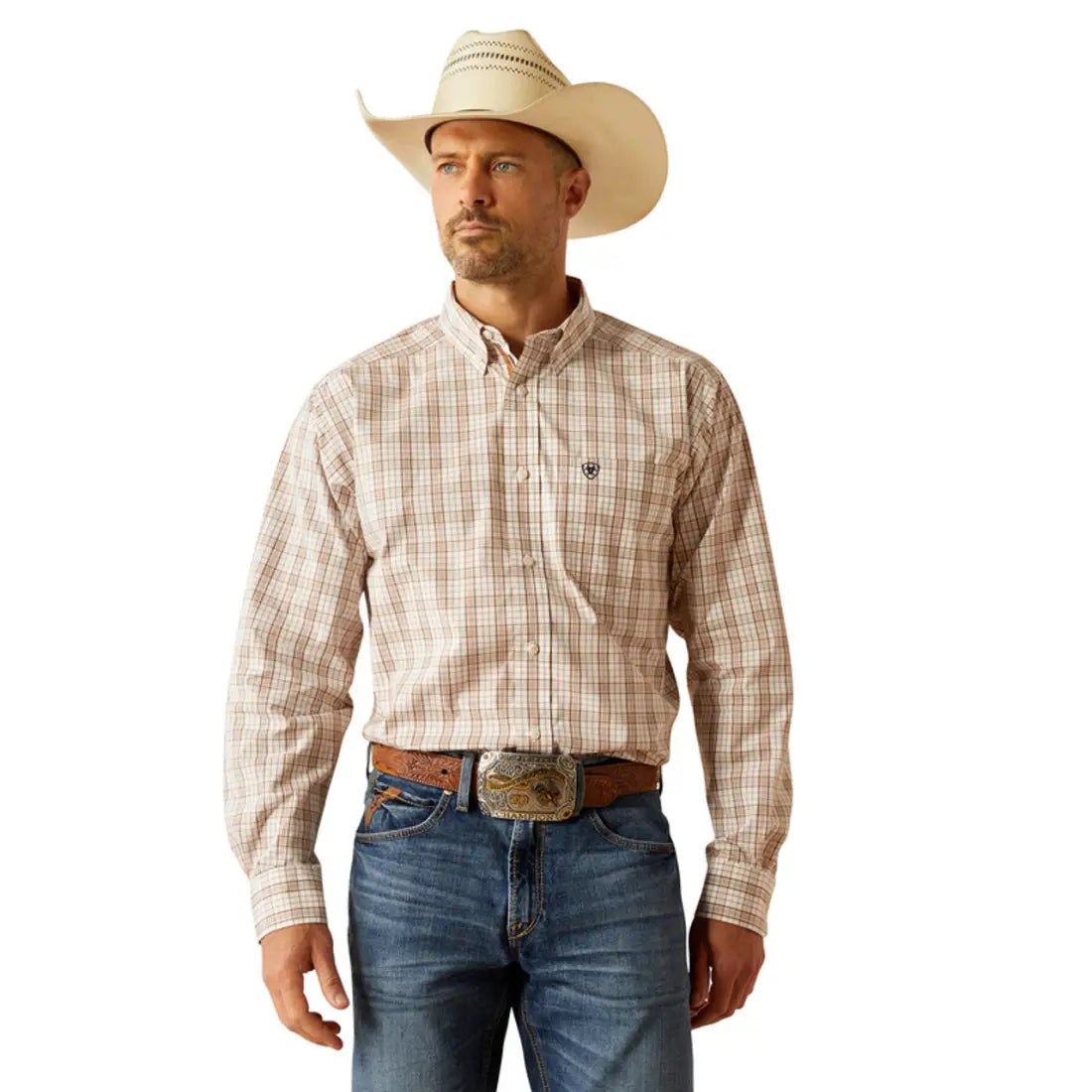 Ariat Men's Light Brown Pro Jase Long Sleeve Shirt Tall xl