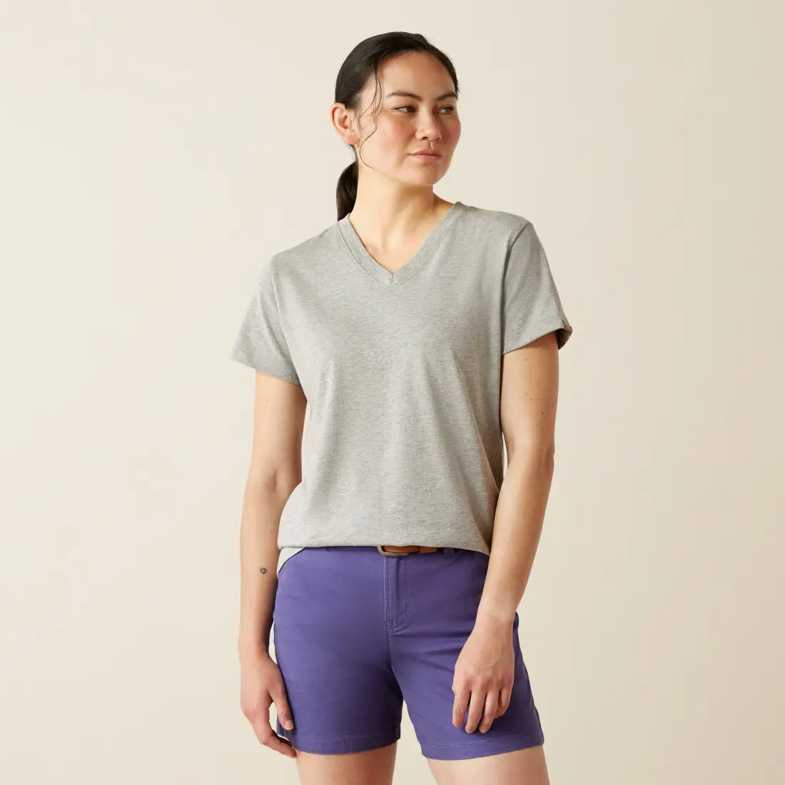 Ariat Women’s Rebar Cotton Strong V-Neck T-Shirt XSmall / Heather Gray Women’s T-Shirt
