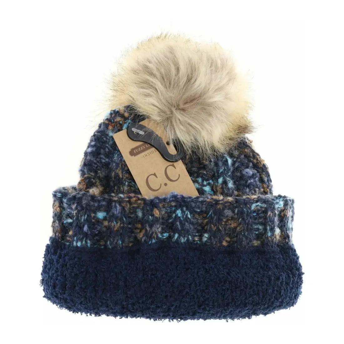 C.C Beanie Fuzzy Lined Popcorn Confetti Beanie Winter Hats