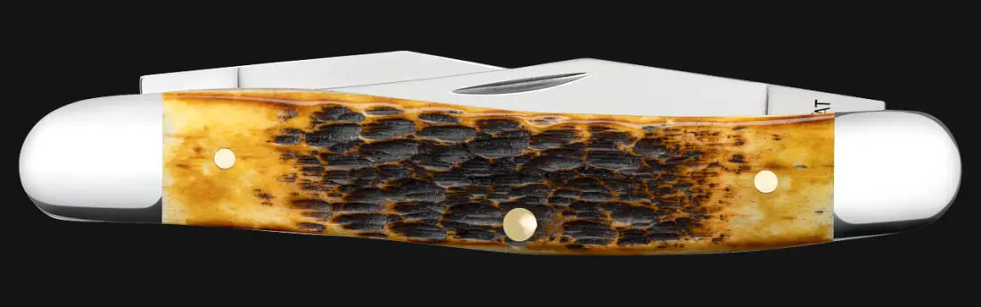 Case Rogers Jig Burnt Amber Bone Muskrat Knife Knife