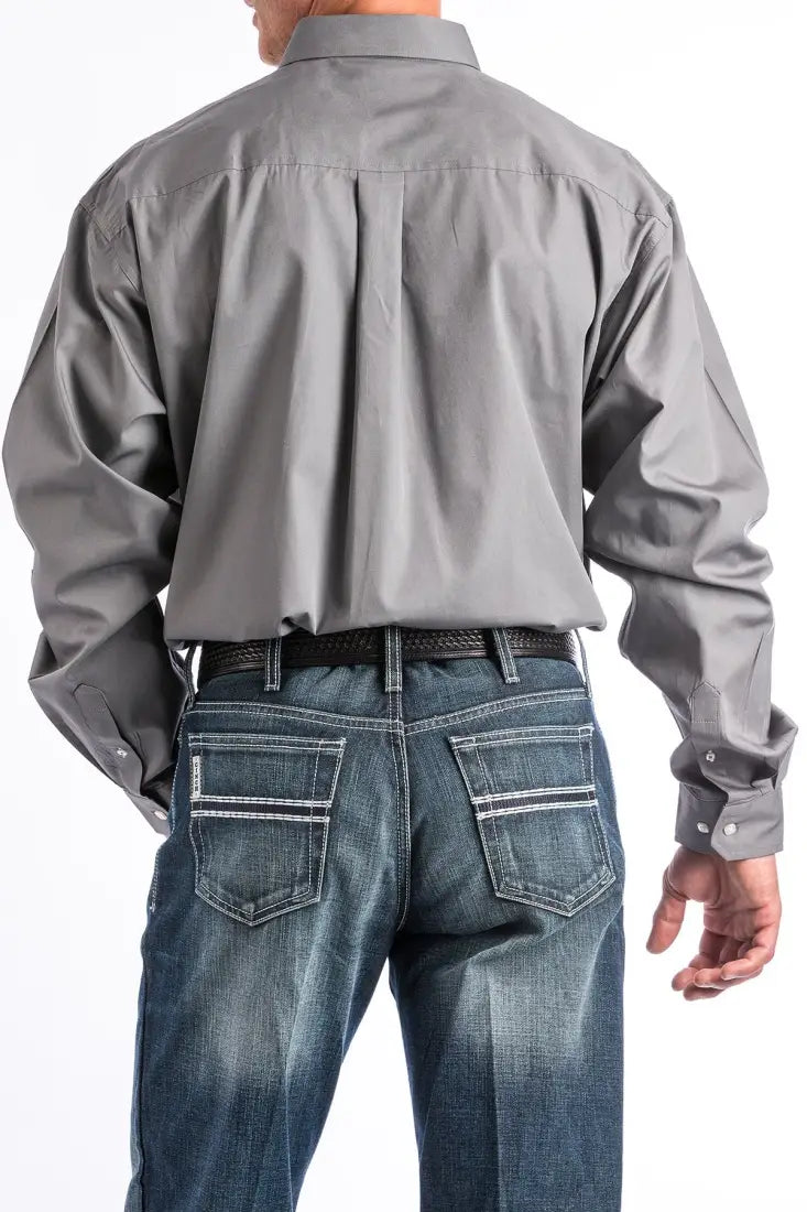 Cinch Men’s Big & Tall Solid Gray Western Shirt XXXLarge Men’s Extended Sizes