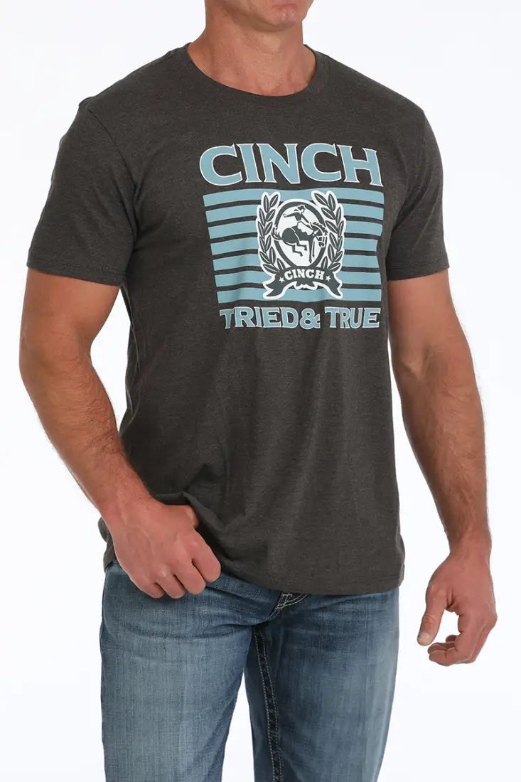 Cinch Men’s Heather Charcoal Tried & True T-Shirt Men’s T-Shirt