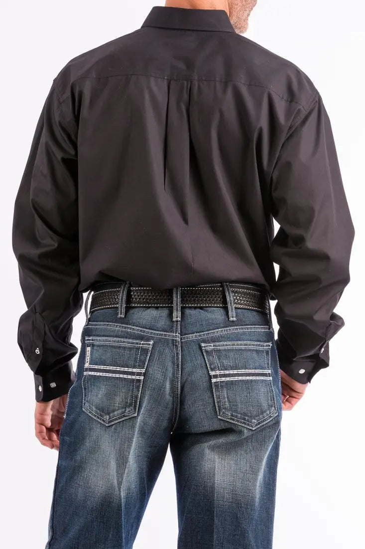 Cinch Men’s Solid Black Western Shirt Men’s Western