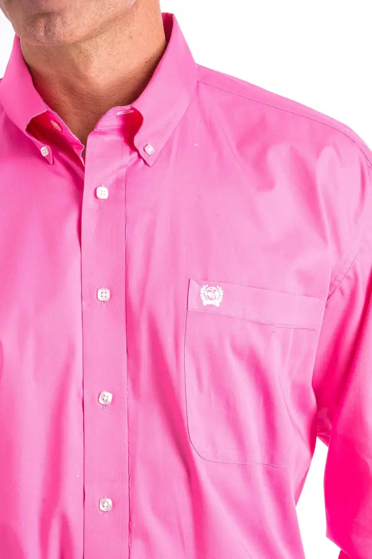 Cinch Men’s Solid Hot Pink Western Shirt Men’s Western