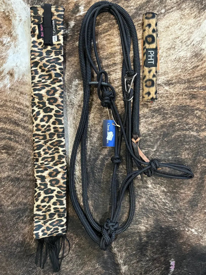 Classic Equine Quick Change Rope Halter & Lead Black Halter