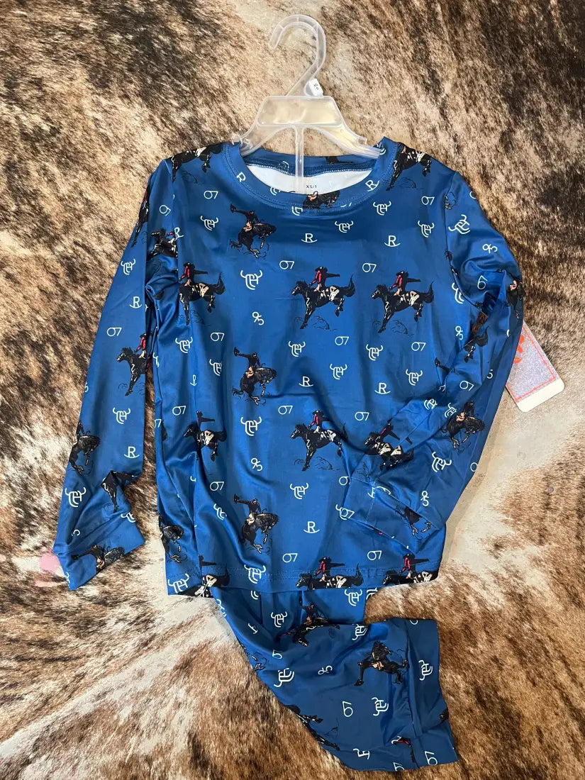 Cowboy Hardware Boy’s Blue Vintage Bronc Set XSmall Boy’s T-Shirt