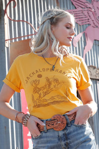 Cruel Women's Yellow Jackalope Ranch T-Shirt