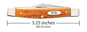 Case Persimmon Orange Bone Peach Seed Jig Medium Stockman Knife