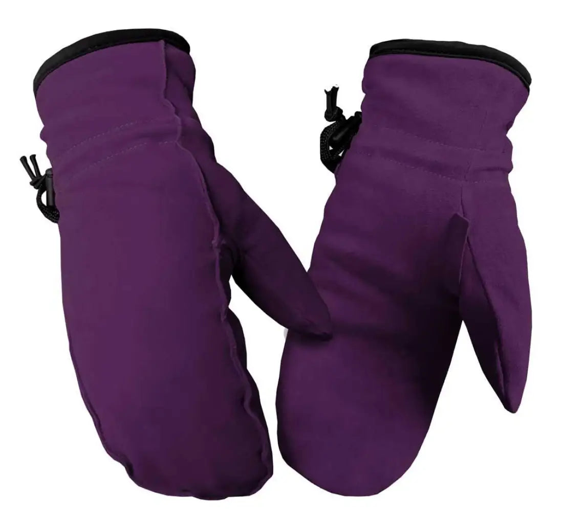 Hand Armor Suede Leather Purple Mittens Winter Gloves