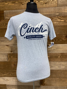 Cinch Men's Heather Blue Mountain Logo T-Shirt