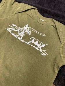 STW Boy's Toddler Olive Green Pasture Ropin' T-Shirt