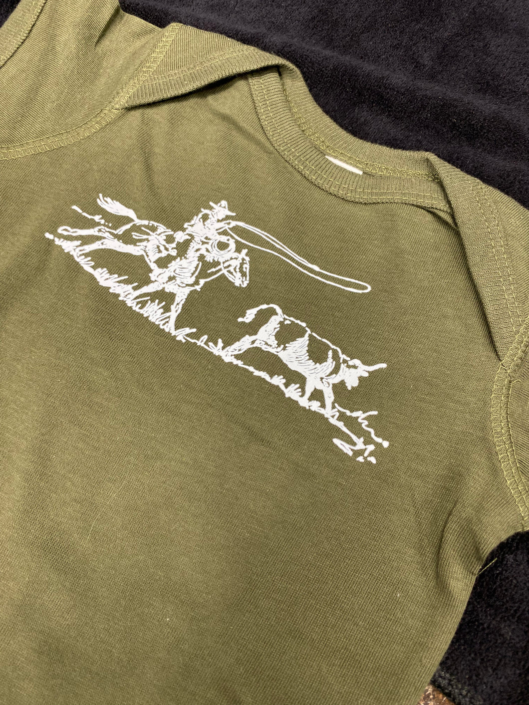 STW Boy's Infant Olive Green Pasture Ropin' T-Shirt