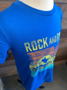 Rock & Roll Boy's Sunset Bucking Bull Blue T-Shirt