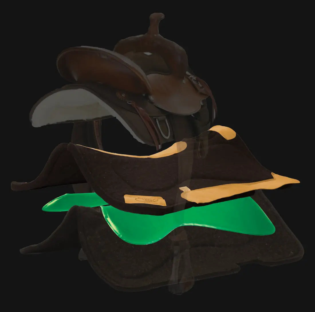 Impact Gel Contour Classic Saddle Pad - Brown Wear Leathers Saddle Pad