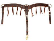 Load image into Gallery viewer, Cowboy Tack Chocolate Harness Breastcollar with Latigo Strings

