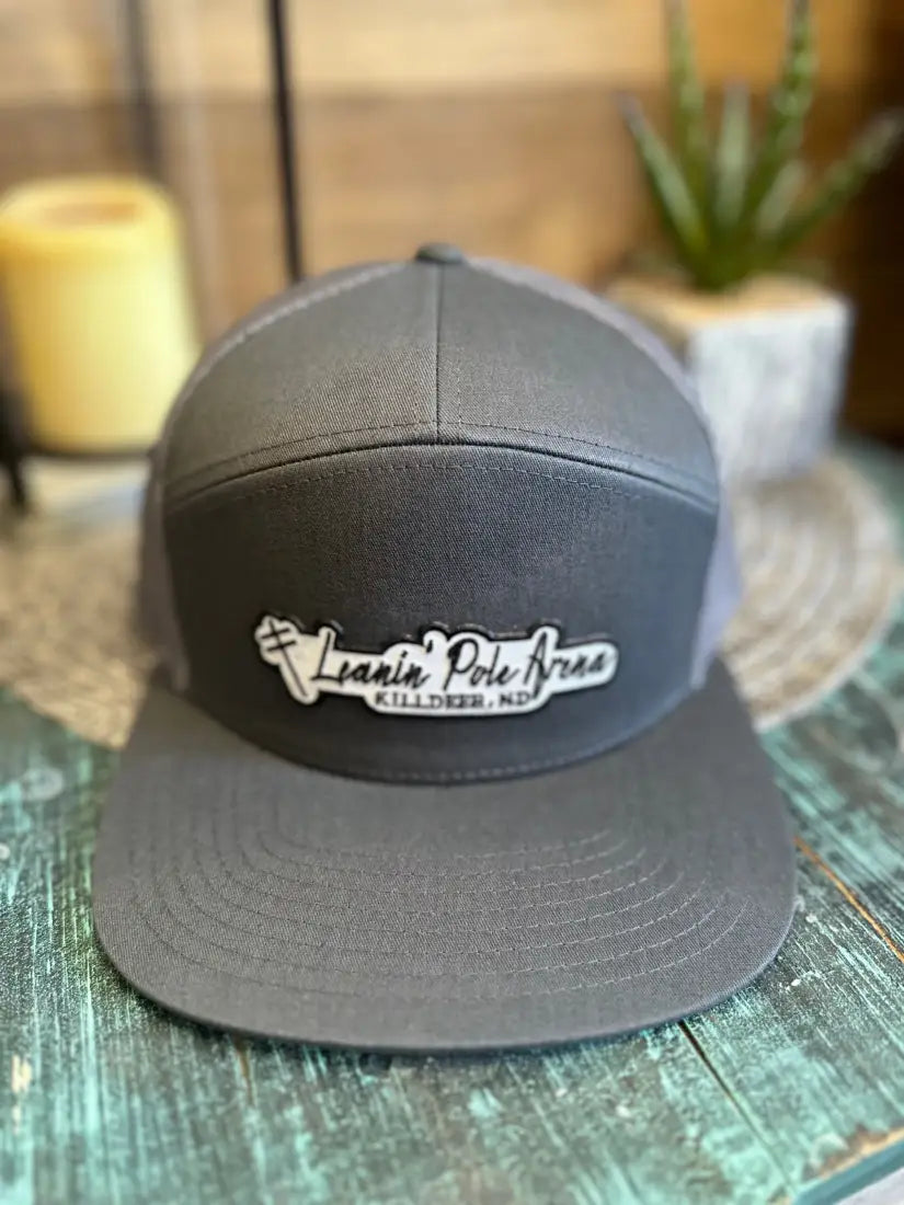 Leanin’ Pole Embroidered Patch Cap Charcoal Mesh Back Hats