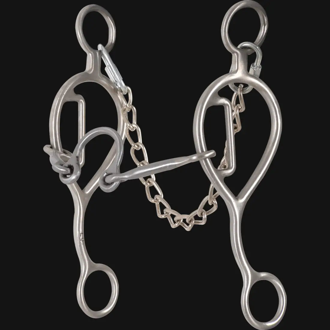 Shank Level 2: 7-3/4”. Mouthpiece Level 2: Loose port snaffle, designed for pressure points on the outer mouth bar areas. Gag Length: 1-1/2”. Limited gag slide action, combined with higher leverage will encourage more respect and rate without creating fear. This bit is the tool you need to create smooth lateral neck and hip control with enhanced collection. Good for all intermediate to advanced horses.