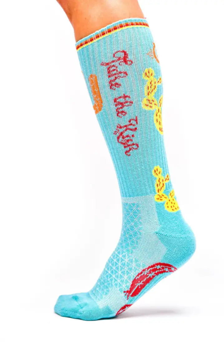 Lucky Chuck: Take The Risk Sock Turquoise Adult Socks