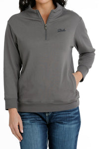 Cinch Women's Gray Quarter Zip Pullover